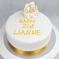 Flower - Gold Tipped Rose Cake